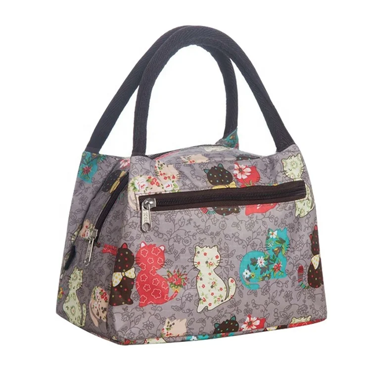 

Portable Waterproof Insulated Cooler Tote Carry School Food Storage Reusable Lunch Bag, Kitten, usa, english, lipstick, kt cat
