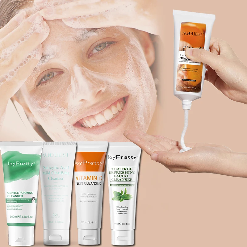 

Organic Anti Acne Skin Care Tea Tree Salicylic Acid Face Wash Foaming Hydrating Facial Cleanser For Oily Sensitive Skin