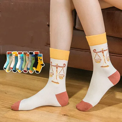 

CYX662 Socks female mid-tube socks 12 constellations
