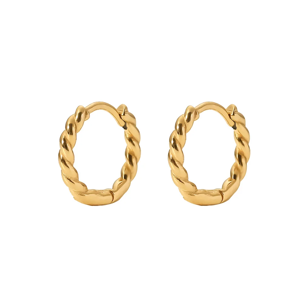 

Twisted Hoop Stainless Steel PVD Gold-plated Earrings Fashion Jewelry For Women