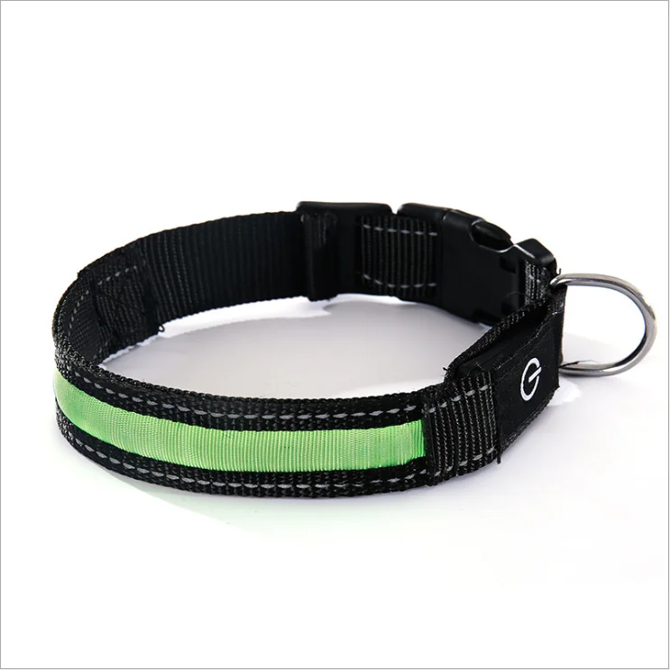 

PETPIA Rechargeable Glowing Pet Collar Night Safety LED Light and Reflective Webbing for Medium and Large Dogs, Green,orange