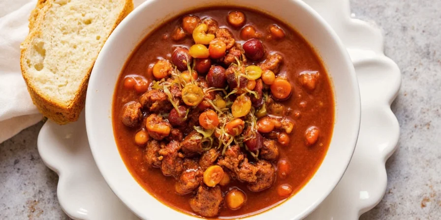 Step-by-step chili cooking process photos