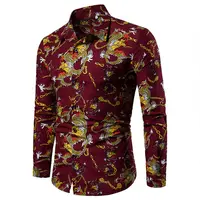 

2019 Chinese Dragon 3D Printed Pattern Long Sleeve Men's Shirt