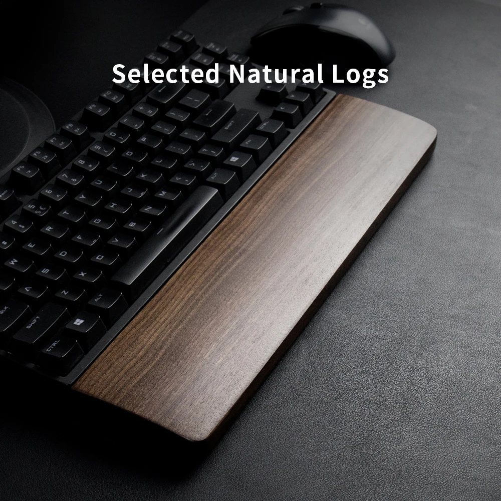 Vaydeer Ergonomic Gaming Desk Pad Keyboard Wrist Support Hand Pad Walnut Wooden Keyboard Wrist