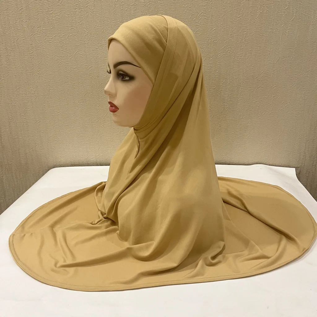 

Wholesale Malaysia 6 To 15 Year Old High Density Hemp Bottomed Hat Two-piece Turban Hat Tudung Instant Kid Hijab