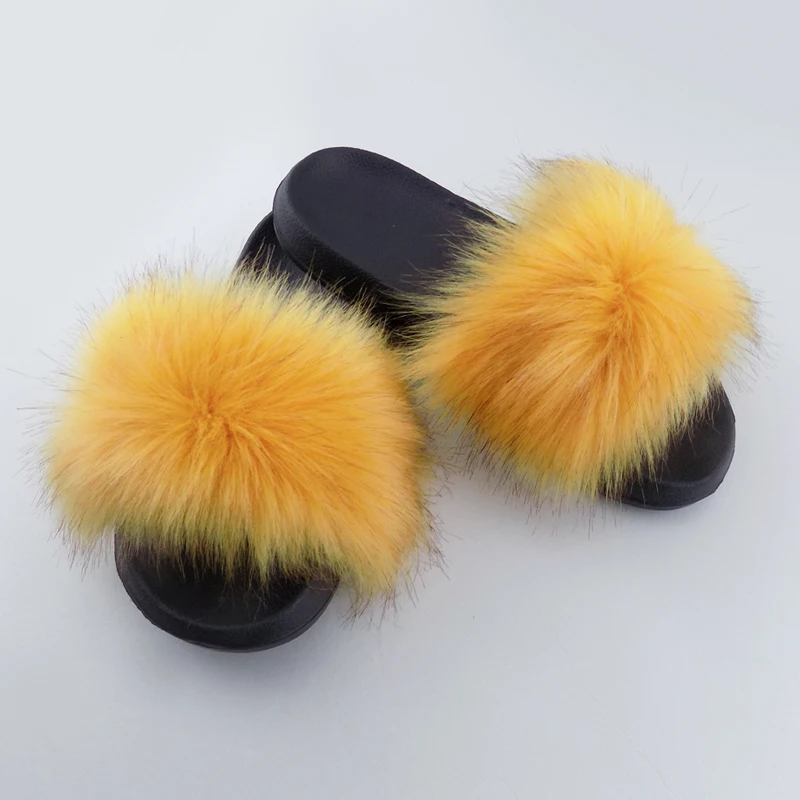 

comfortable house faux fox fur slipper women, Pink,red ,black ,green ,orange ,brown and so on