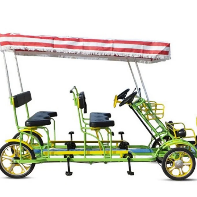 

Family Pedal Sightseeing Car for Funny Cycling Hotel Resort Rent 4 Wheel Seater Tour Bicycle with CE Certification, Support customized