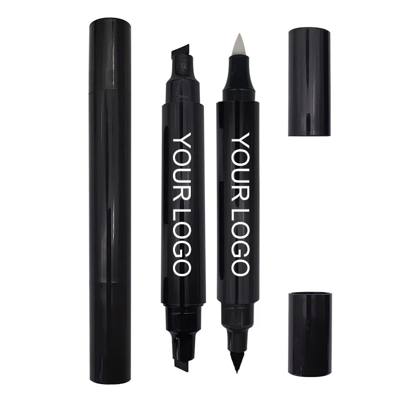 

OEM/ODM Eyeliner Stamp 2 double-sided pens winged liquid eyeliner stamp with eraser