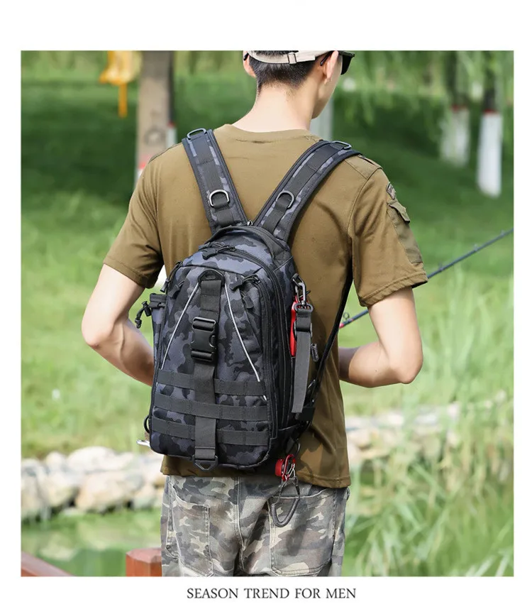 2020 new  single shoulder multifunctional tactical camouflage outdoor bag travel sports large capacity backpack chest bag men