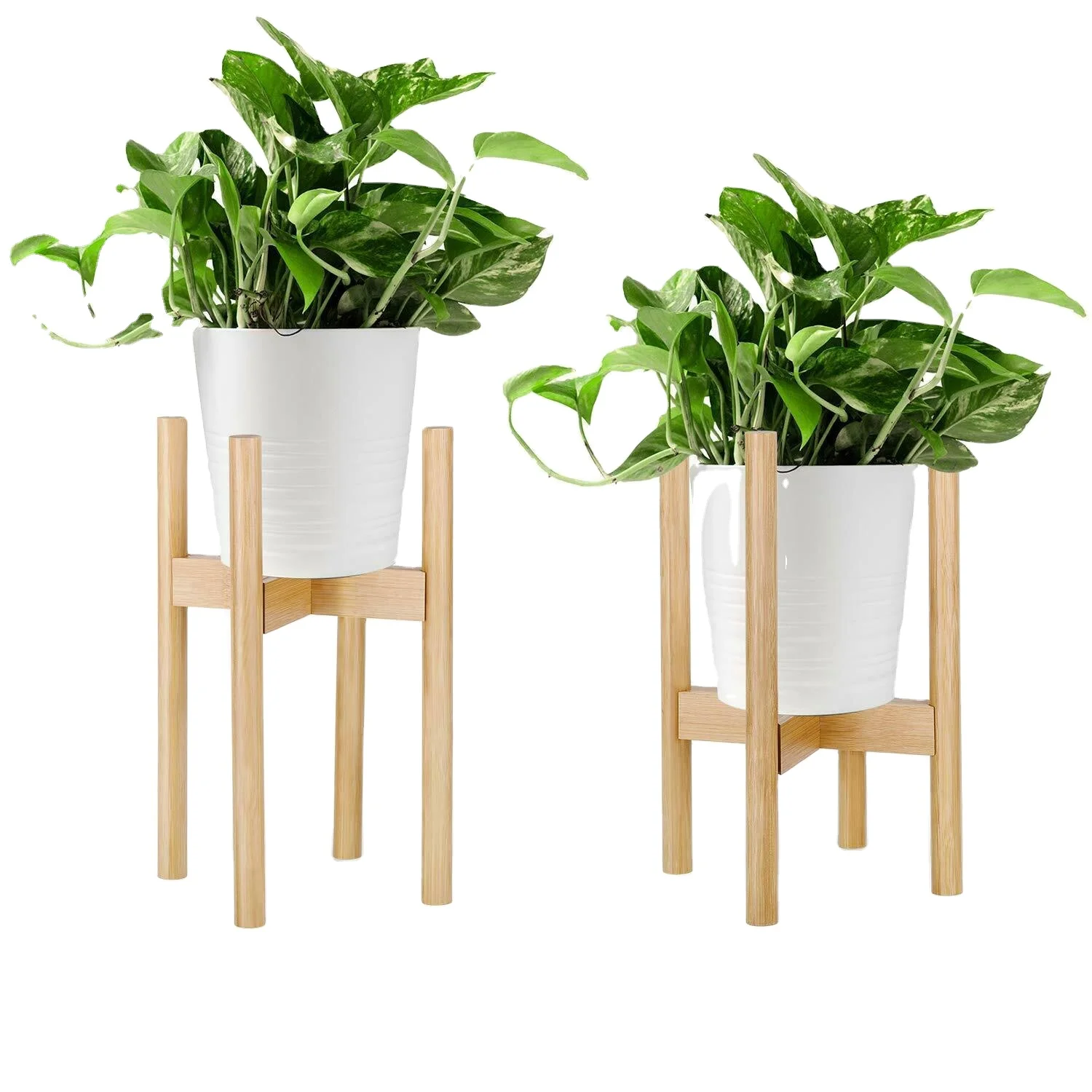 

Modern Adjustable Bamboo Plant Stand, Natural
