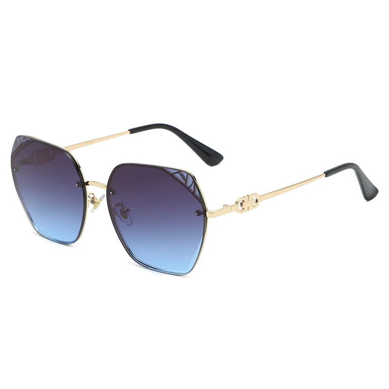 

Faral 2021 womens glasses Metal frame hollow out design Sunglasses UV400 Irregular rimless Shades aesthetic Sun Glasses, 7 colors