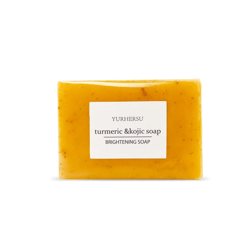 OEM Customized Turmeric Kojic Acid Glow Soap With Vitamin C Whitening Smooth Skin Deep Cleansing Handmade Soap