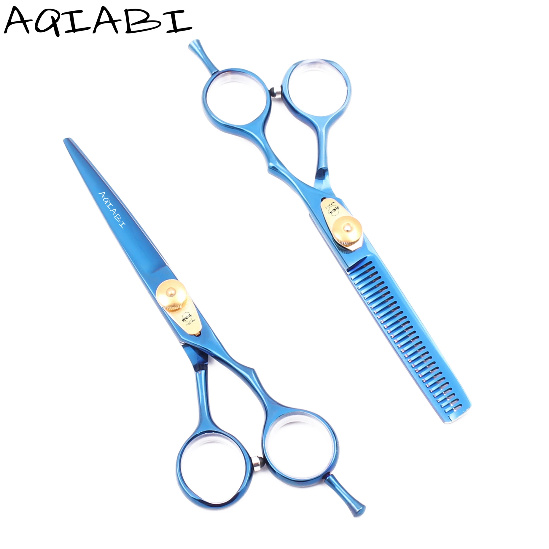 

Hairdresser Scissors 5.5'' 6" AQIABI JP Steel Hair Scissors Cutting Shears Thinning Shears Barber Scissors Blue A1020N