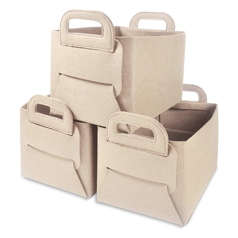 

Large Sturdy Foldable Felt Storage Baskets, Can be customized