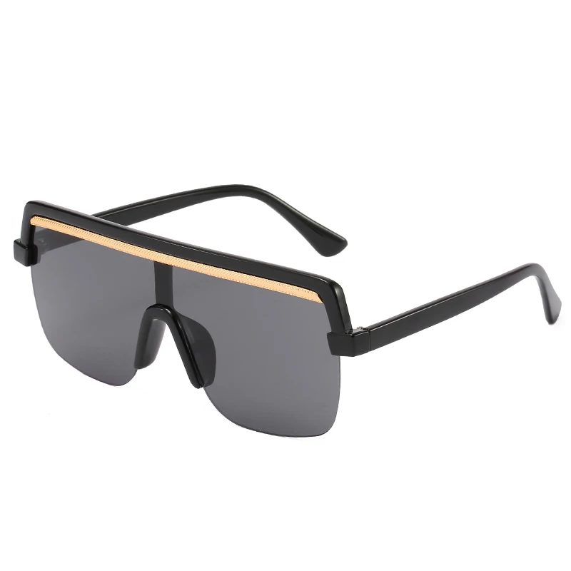 

2019 new large semi-rimless sunglasses men women one lens trending 2020