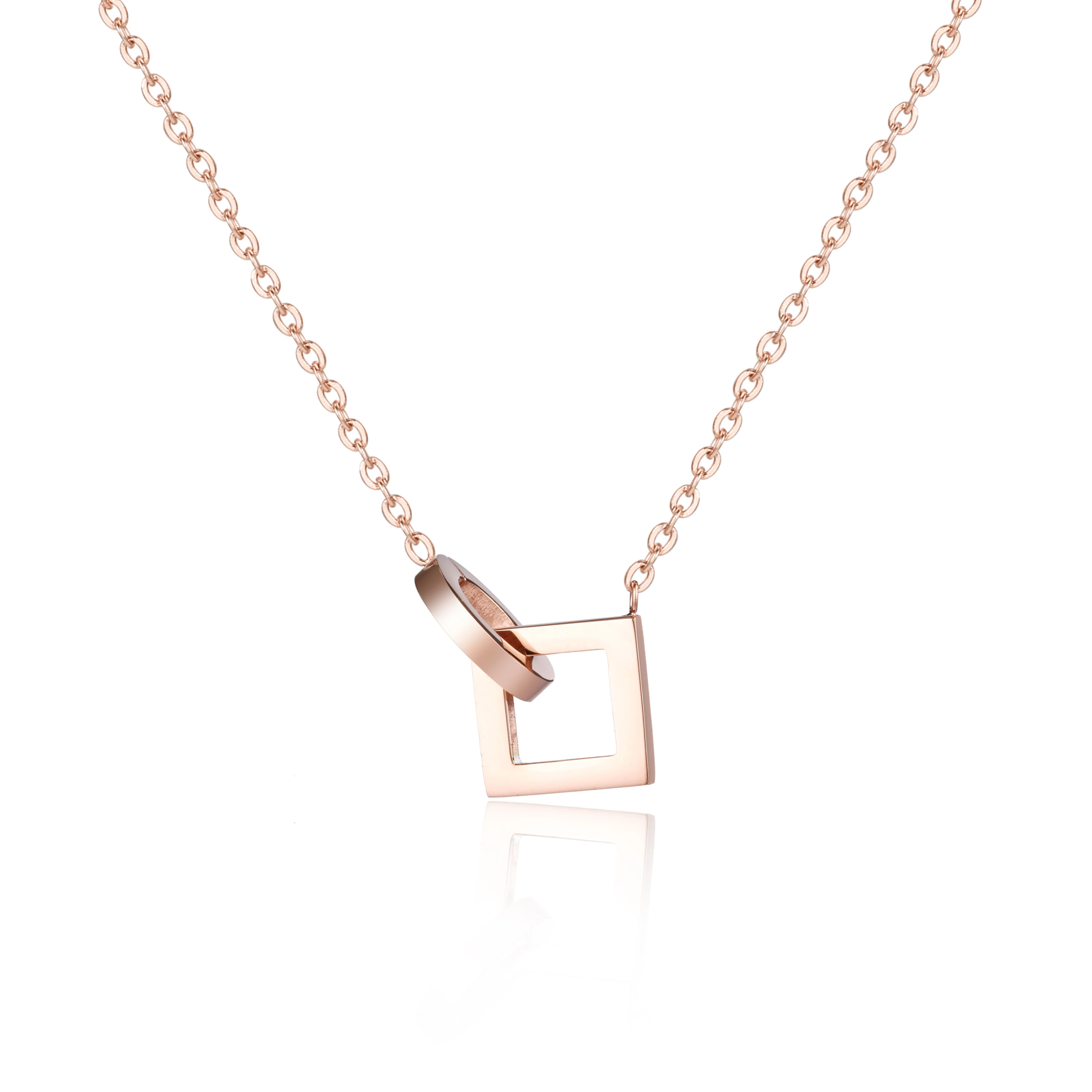 

China Factory Classic Design personalized square pendant necklace stainless steel