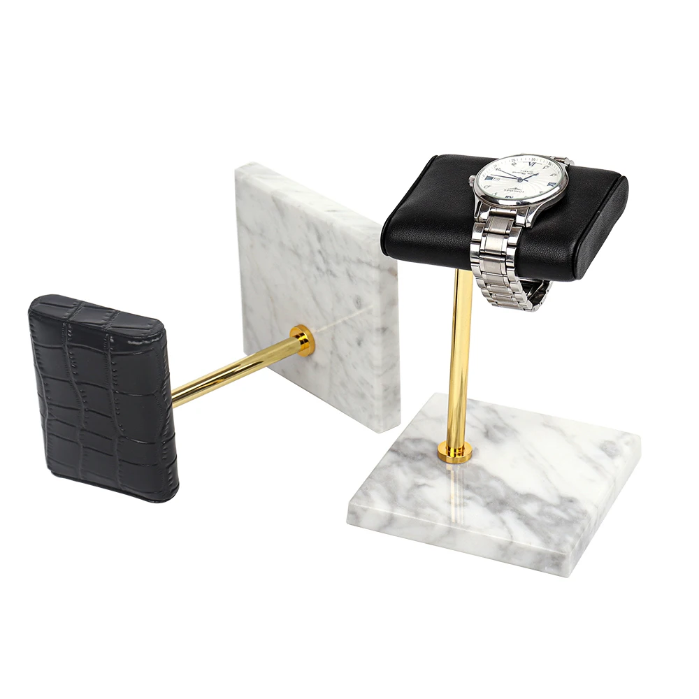 

RTS Luxury White Black Watch/Bracelet Display Stand Marble Metal Leather Watch Stand, White/black or custom