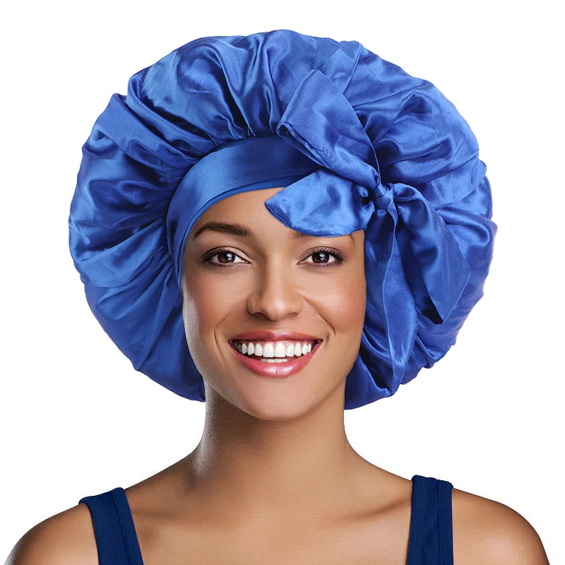 

2021 High Quality Amazon Hot Sale Women Fashion Bonnets With Band Satin Bonnets With Logo Custom Bonnet With Ties