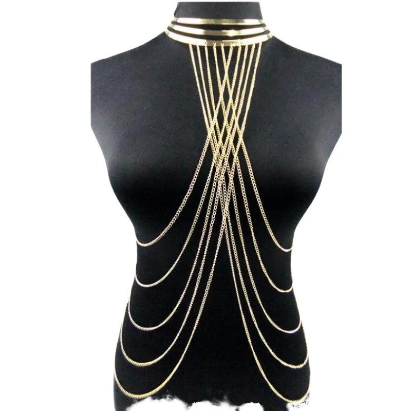 

Wholesale accessories golden body chain jewelry Exaggerated personality Body Jewelry