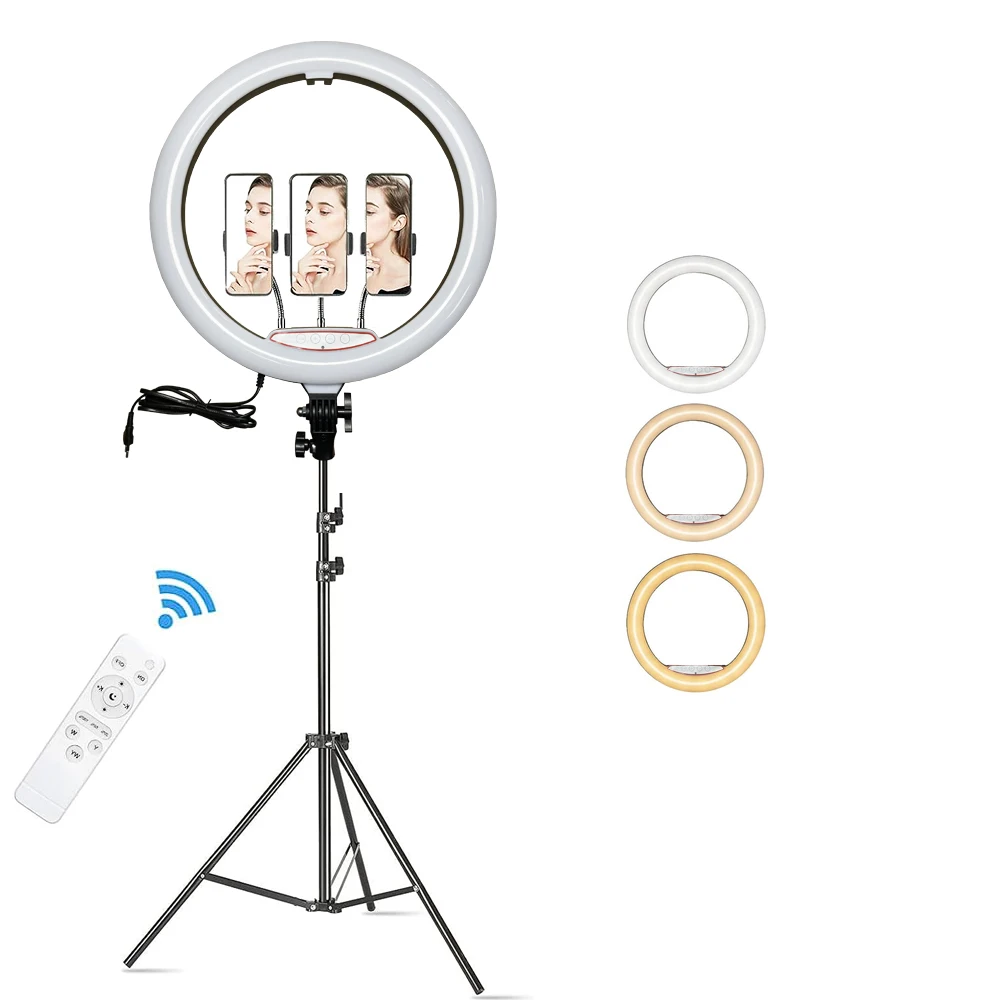 

Best price professional photography ring light 18 inch LED Ring Lights 50W dimmable With Tripod Stand storage bag right light