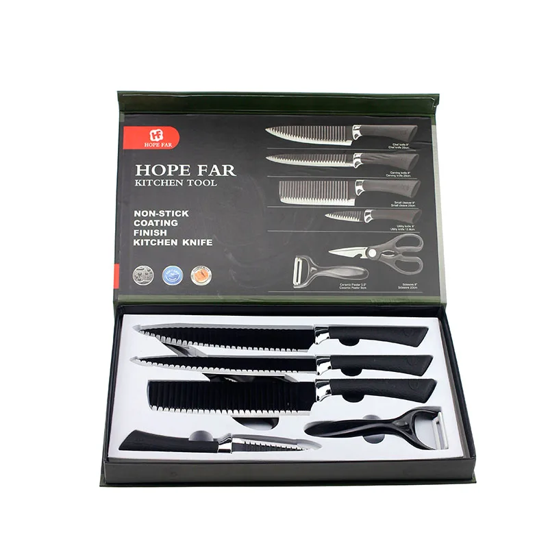 
6PCS kitchen knife set with painting 