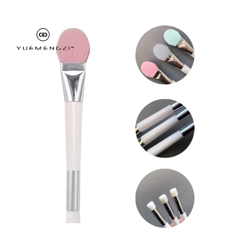 

Wholesale Private Label Custom Silicone Facemask Brush Applicator OEM Dual End Custom Logo Mask Brush, White/black/pink/blue/white