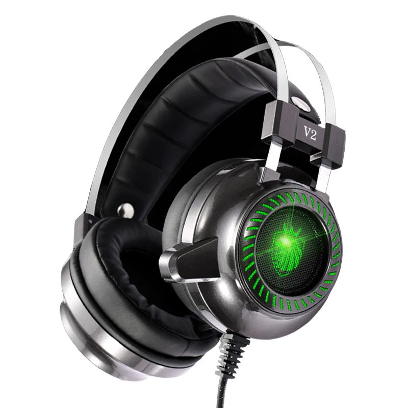 

V2 RGB LED supper bass stereo headphones E-sports 7.1 usb gaming headset earphone
