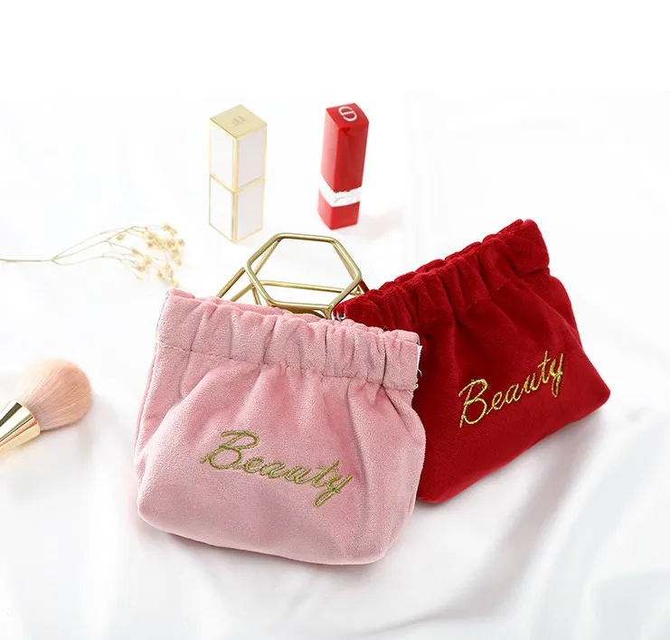 

2021 New Trend Coin Purse Wallet Travel Mini Size Corduroy Velvet Cosmetic Lipstick Pouch Bag Customized Small Snap Coin Pouch, Picture
