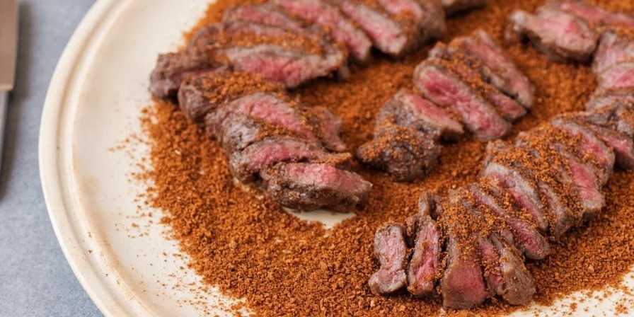 Steak seasoned with smoked paprika