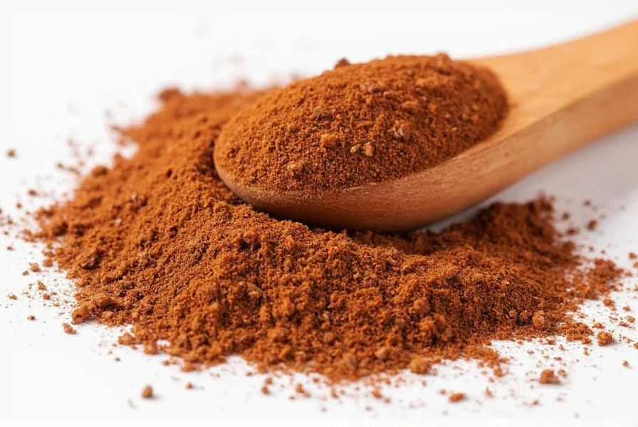 Various spice blends arranged around a bowl of Caribbean jerk chicken with vegetables