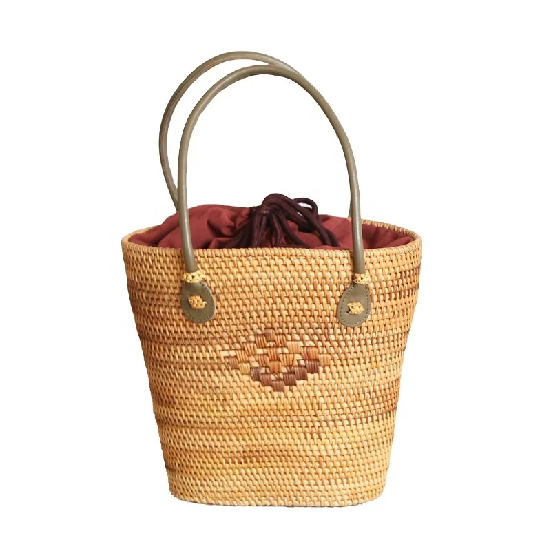 

2021hot selling New Shoulder women rattan bag handmade woven rattan bag, Brown