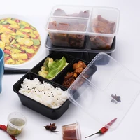 

3 compartments disposable microwave safe pp food container plastic take away box food packing container