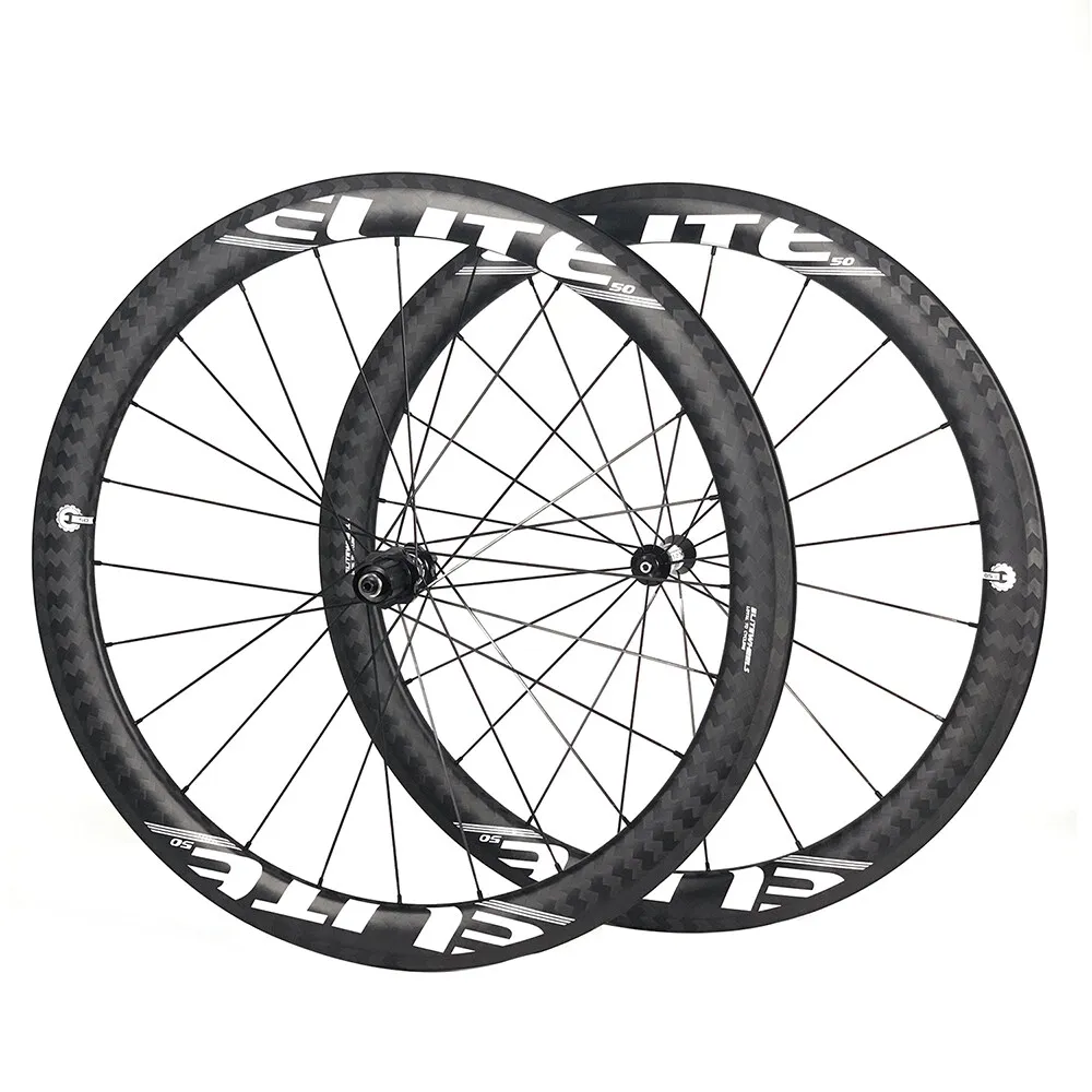 

ELITEWHEELS AFF Carbon Fiber Road Bike 700C 38/50/60mm Depth 25mm Width Tubeless Compatible Wheelset