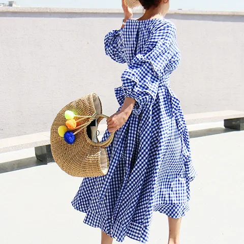 

Boutique Wholesale V-neck Fashion Casual Short Sleeve Summer New 2021 Korean Style Cotton Women's Dress, Customized color