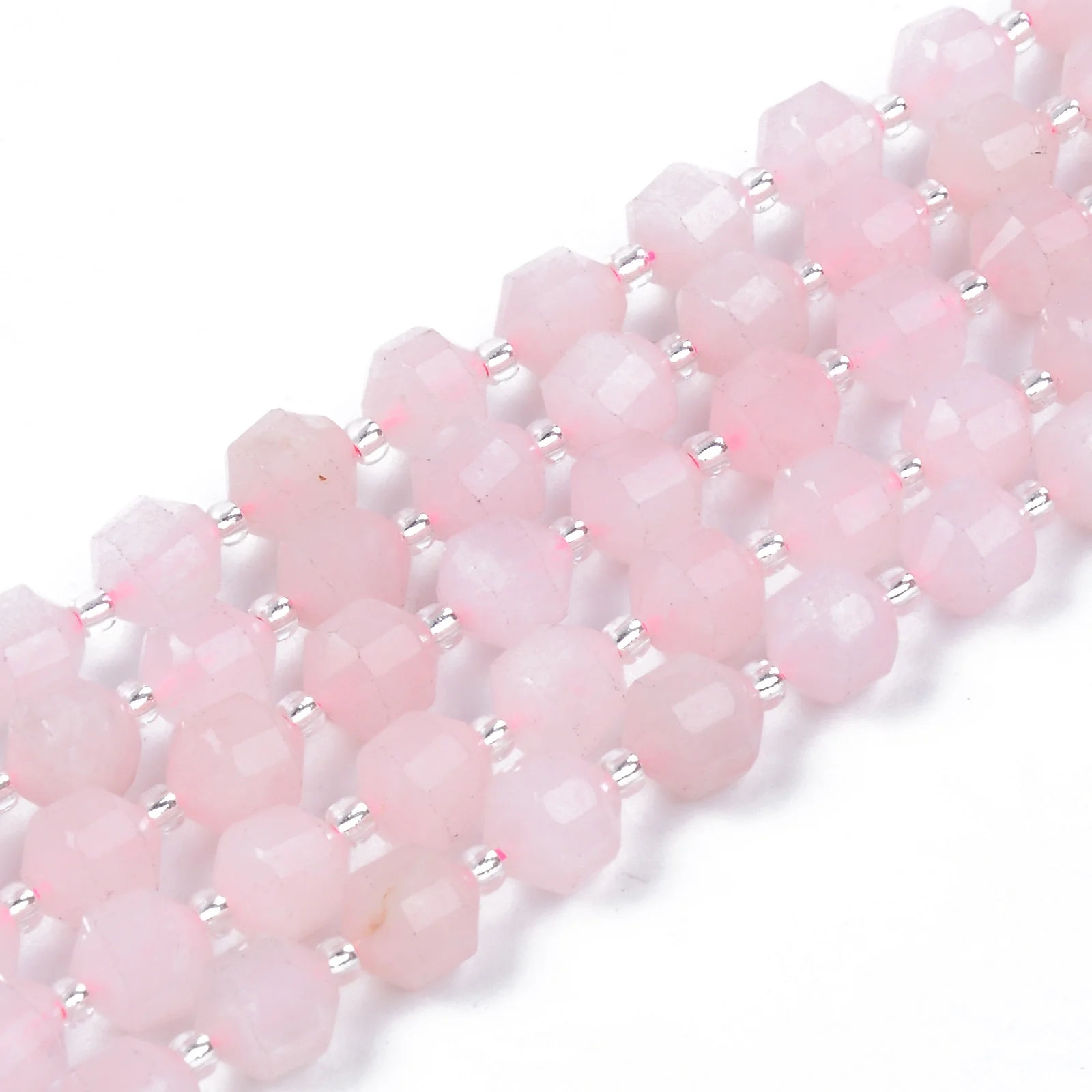 

PandaHall Round Faceted 8mm Natural Rose Quartz Beads