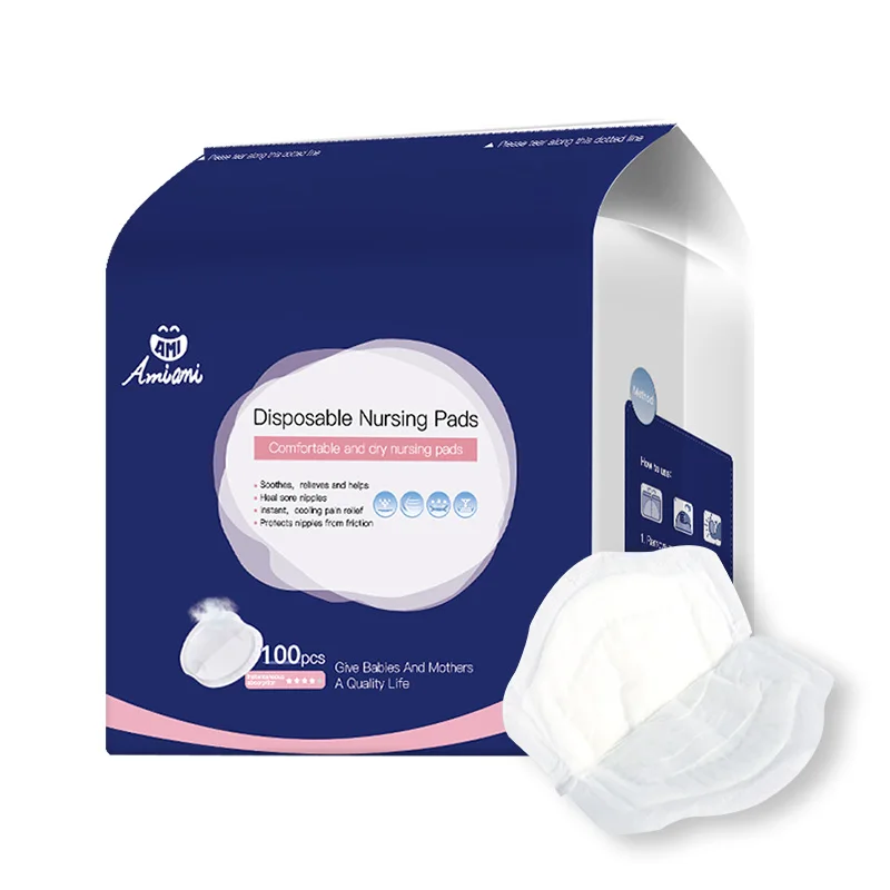 

Amiami Free sample disposable breast pads high quality lansinoh disposable nursing pads, White