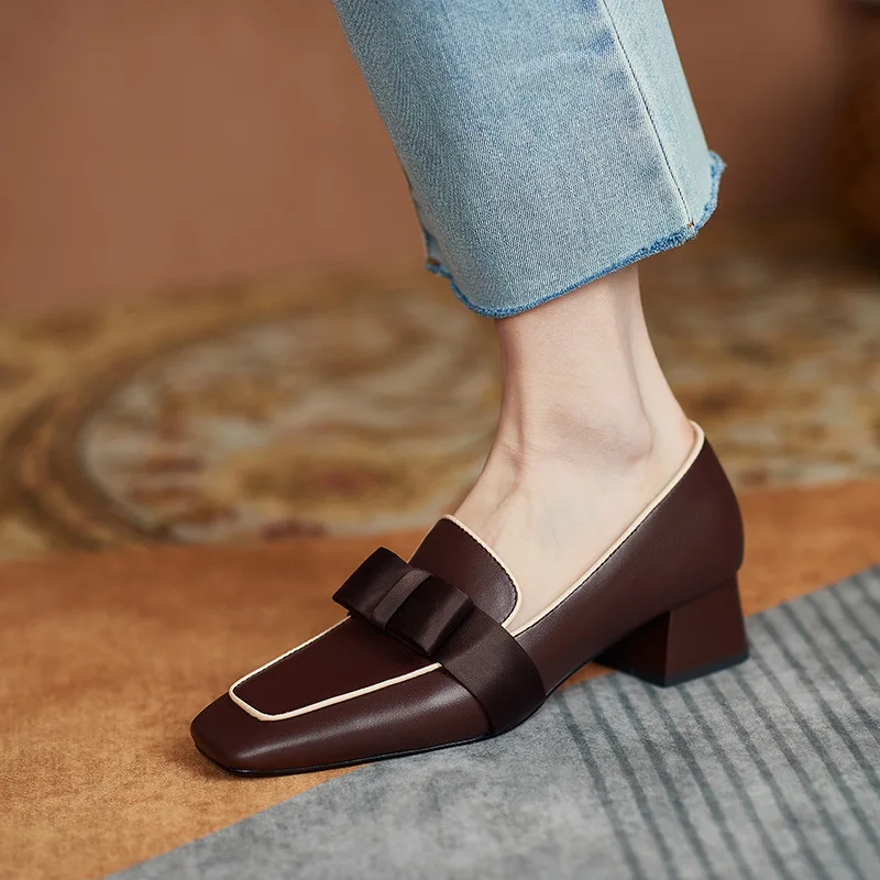 

Rushed Purple Color Plush Lining Material Mary Jane Pumps Style Pumps