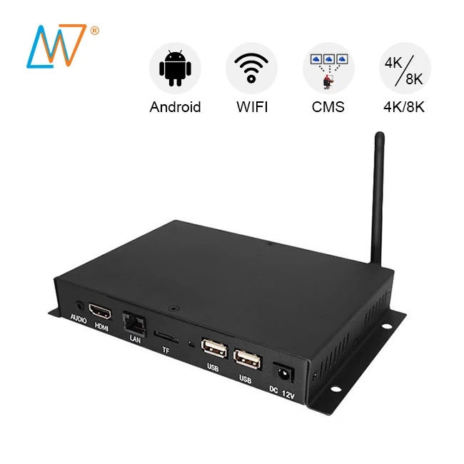 2K/4K High Quality Display Mini Android Wifi Network Advertising TV Digital Signage Media Player Box