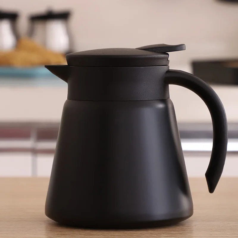 

New Design 600ml Stainless Steel 304 Double Wall Vacuum Insulated Coffee Pot with Handle, Customized color