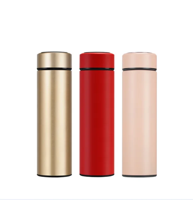 

New arrival smart LED double wall insulated vacuum flask intelligent water bottle stainless steel thermo Temperature Display, Black/pink/red/white/gold