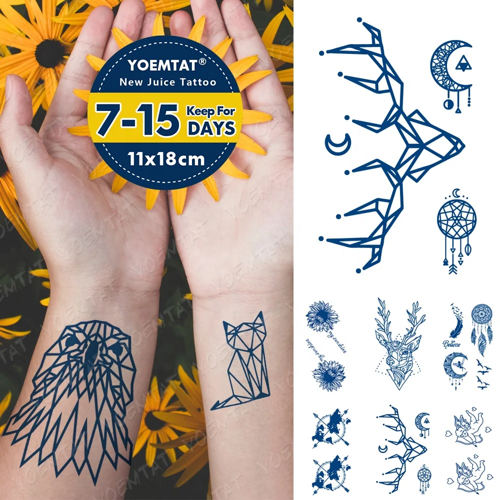 

Top good quality juice animal temporary waterproof tattoo sticker, Cmyk