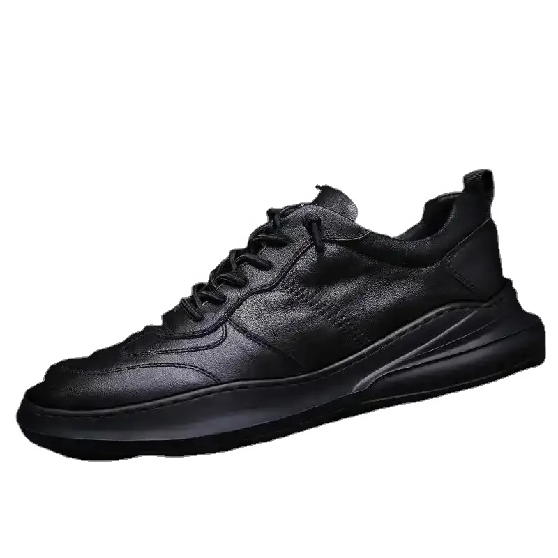

OEM factory private label leather men casual shoes at favorable price, Black/white