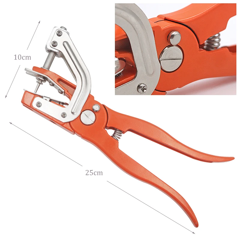 

Veterinary Cattle Ear Tag Applicator Animal Ear Tag Application Pliers Orange Metal Hydraulic Sheep Goat Ear Tag Plier Forceps