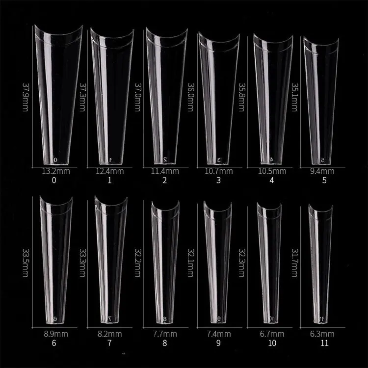 

Xxxl Long C Curve 2021 New Arrival Xxl Long Square French Coffin Nail Tips Nail Art Fingernails Tip For Wholesale, Transparent and nature