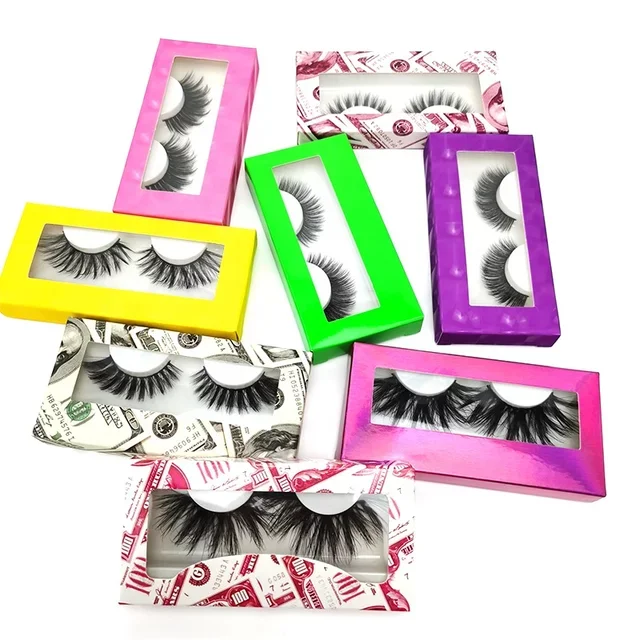 

AG09 Factory black 25mm rodan field lash boost lashes3d mink wholesale vendor packaging eyelashes, Black color