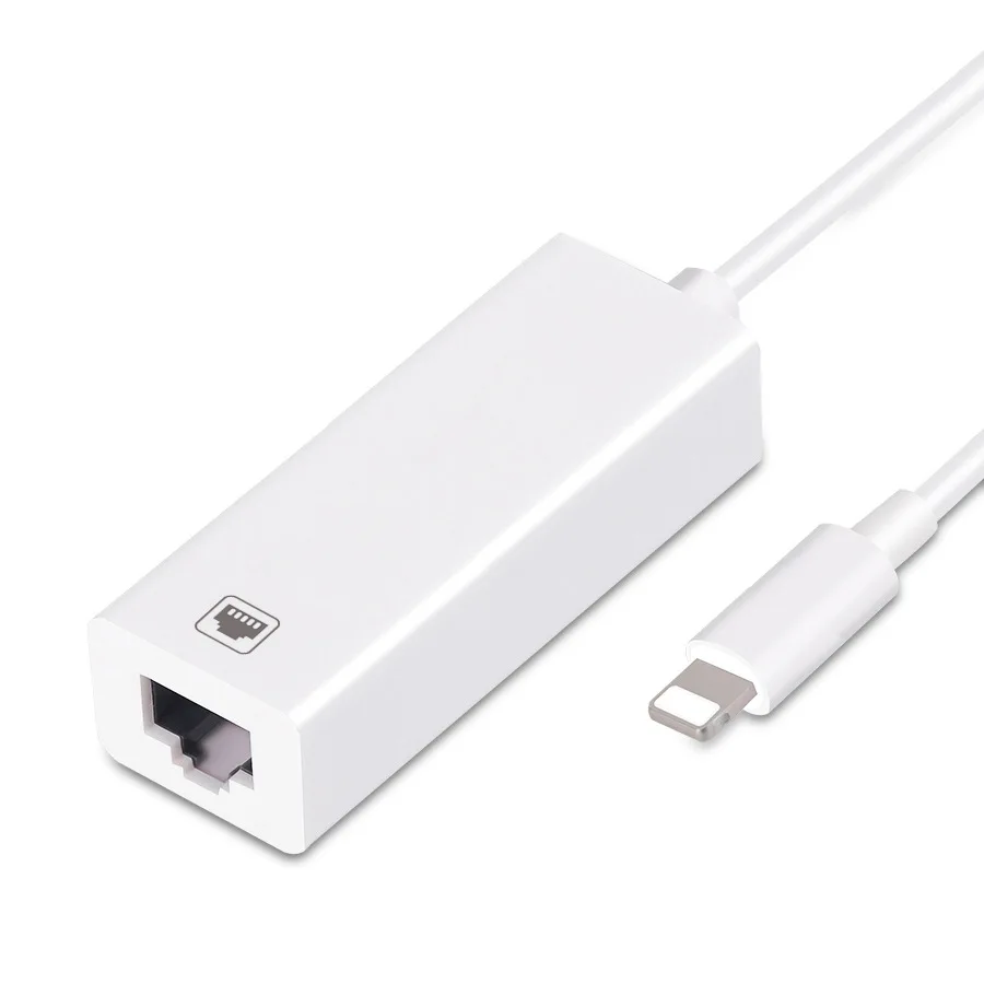

Lighting Ethernet Converter LAN Wired Network Adapter Phone/Pad to RJ45, White