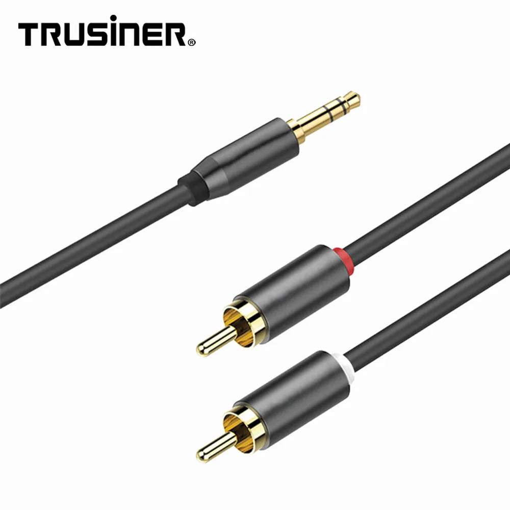 

Factory Hot Sale 3.5mm to 2-Male RCA Adapter Audio Stereo Cable, Black