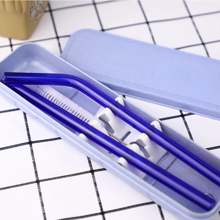 

glass straws reusable glass straws drinking clear glass smoothie straws, Blue,green,pink,clear
