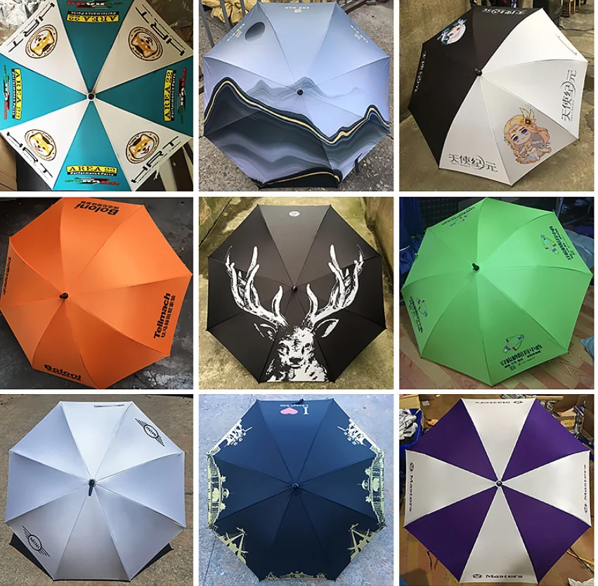 Custom 54inch Automatic Open Golf Umbrella Windproof Waterproof Golf