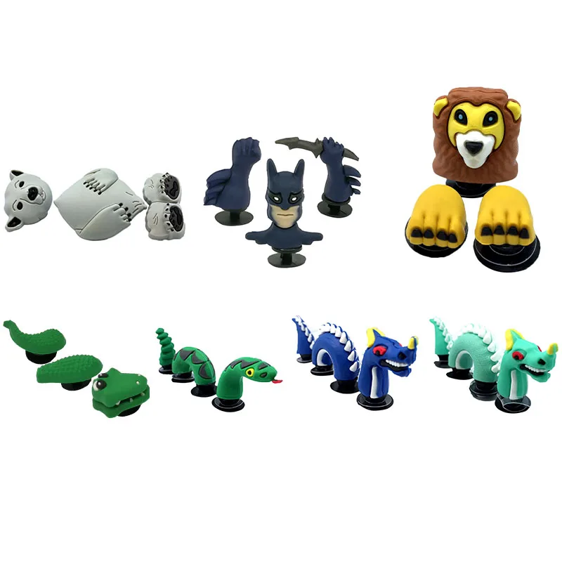 

3pcs/set dragon pvc rubber 3D shoe lace charms clog shoes decoration custom lion charms wholesale Via DHL